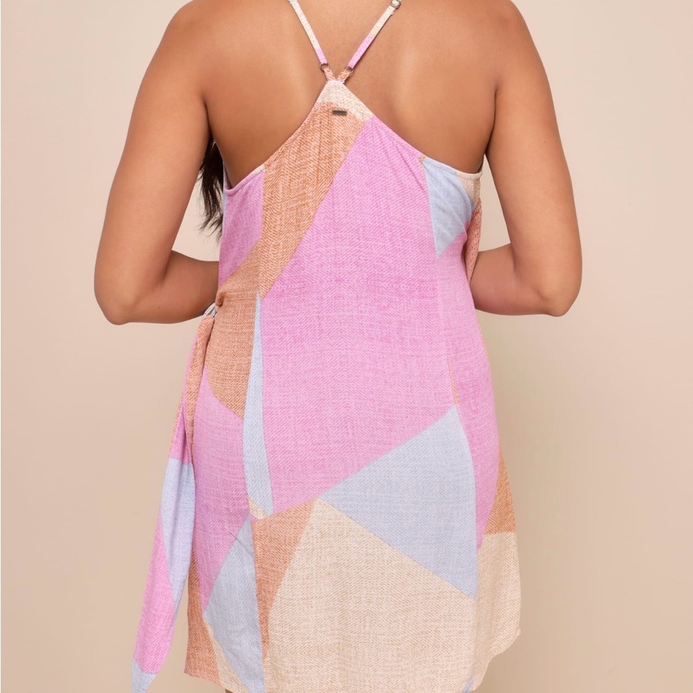 O'Neill Pink & Light Blue Patchwork Spaghetti Str… - image 2